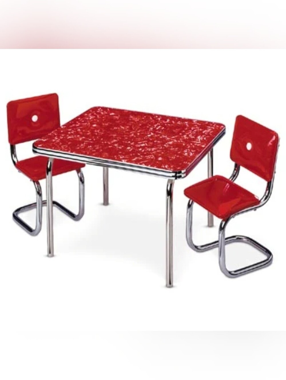 NIB American Girl Doll Molly Chrome Table and Chairs, 3-piece Set, Retired